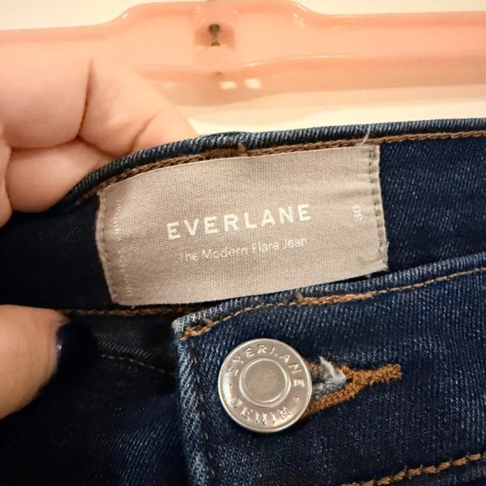 Everlane Modern Flare Jean, Dark Blue - Picture 4 of 6